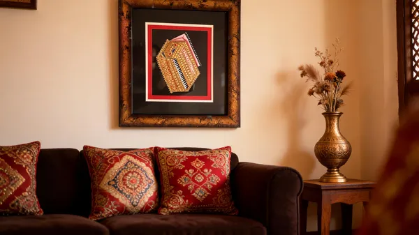 Multicolor_Paper_Embossed_Gold_Kundan_Meenakari_Harmonium_Wall_Art