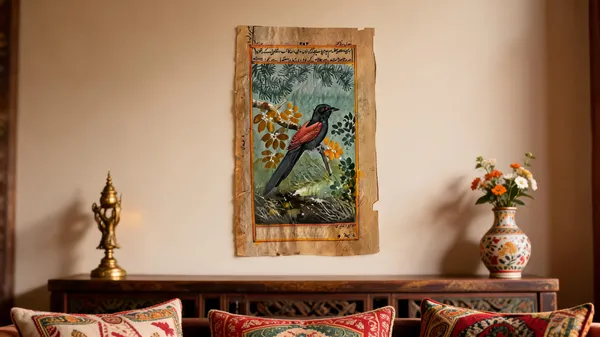 Multicolor_Arabic_Book_Paper_Miniature_Bird_Motif_Wall_Art