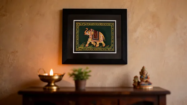 Multicolor_Cotton_Silk_Traditional_Elephant_Motif_Wall_Art