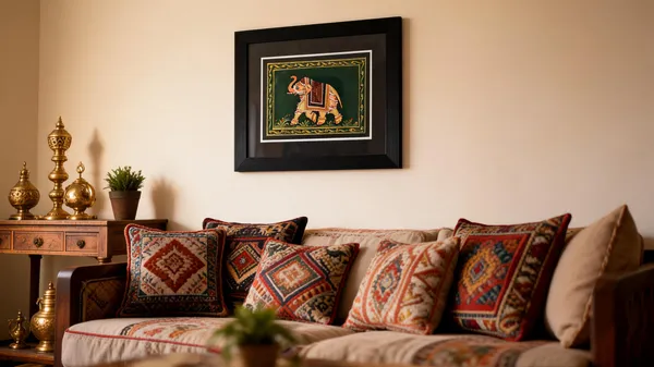 Multicolor_Cotton_Silk_Traditional_Elephant_Motif_Wall_Art