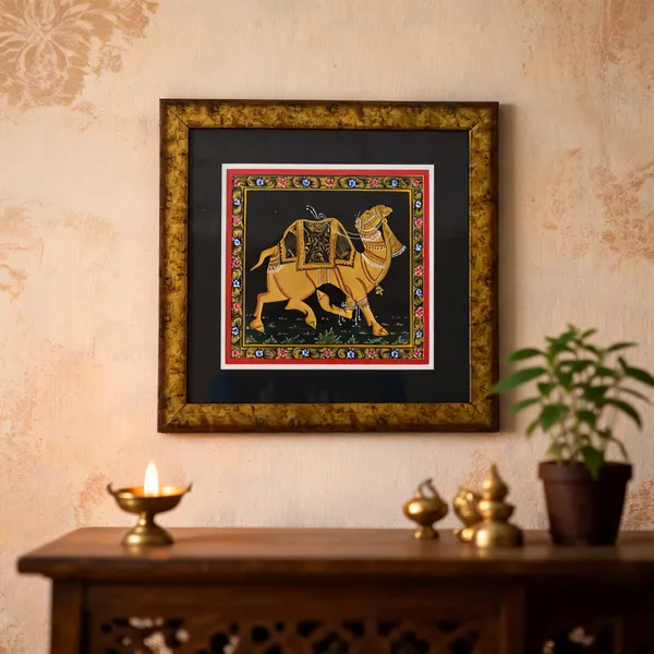 Multicolor_Silk_Traditional_Horse_Motif_Wall_Art