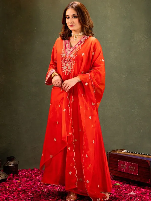 Sherri_Hill-Kurta_Set-ORANGE