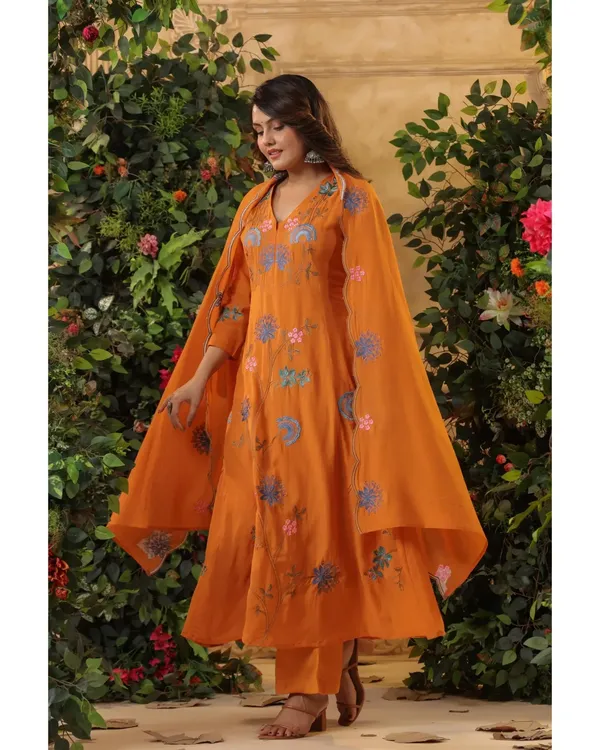 Sherri_Hill-Kurta_Set-ORANGE