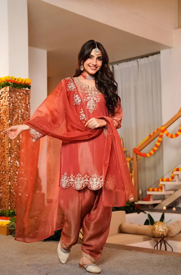 Sherri_Hill-Kurta_Set-ORANGE