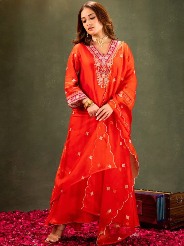 Sherri_Hill-Kurta_Set-ORANGE