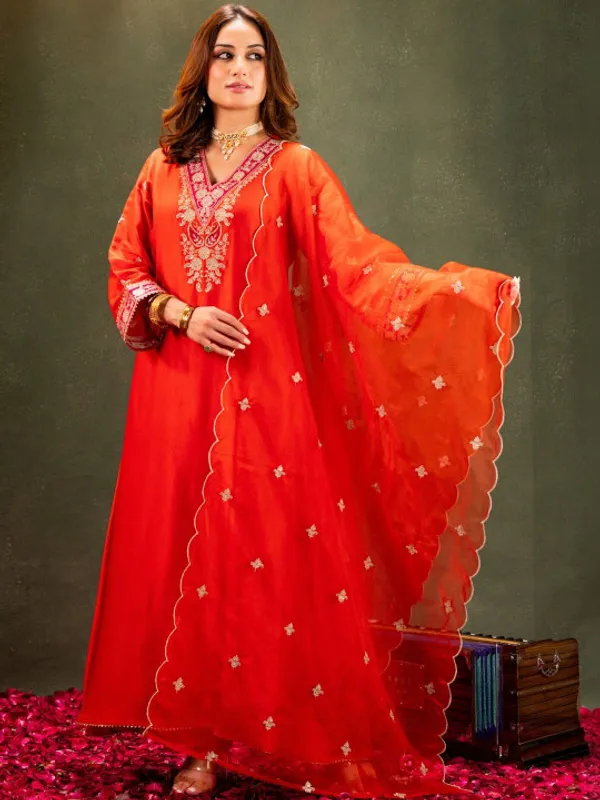 Sherri_Hill-Kurta_Set-ORANGE