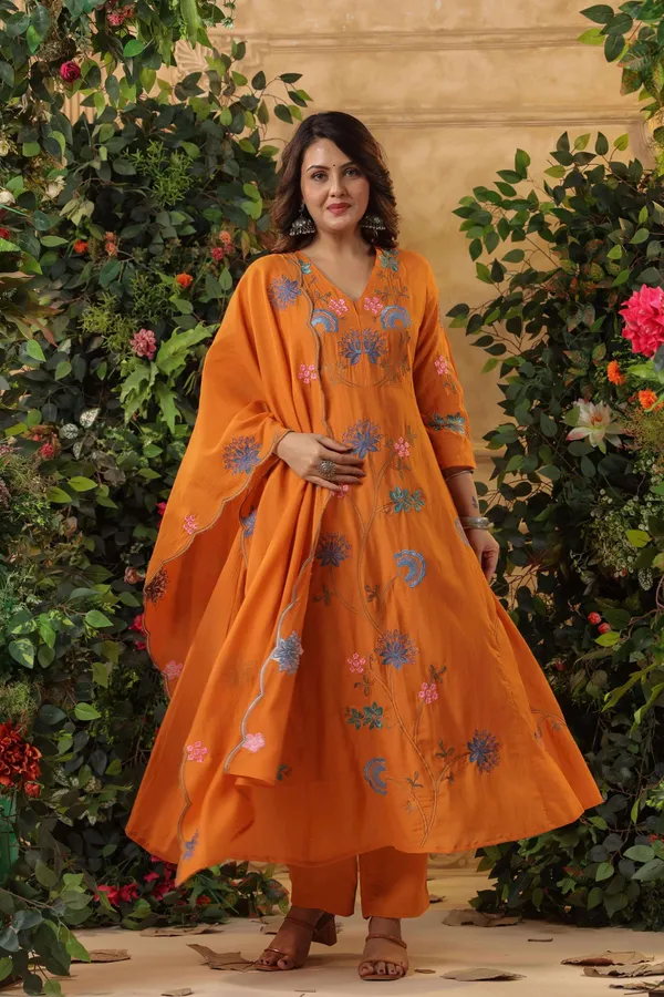 Sherri_Hill-Kurta_Set-ORANGE