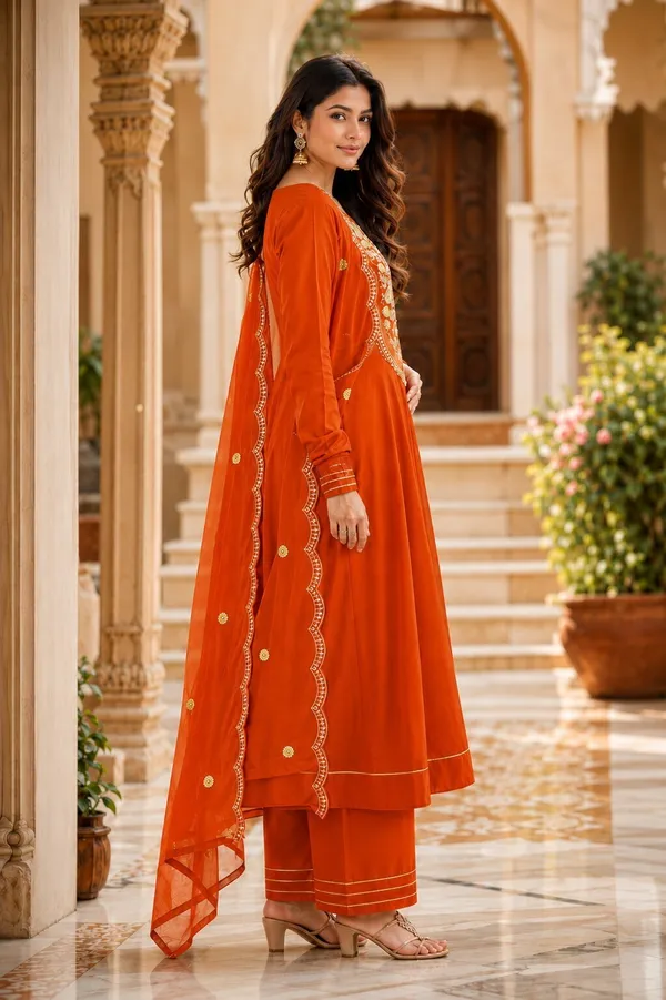 Sherri_Hill-Kurta_Set-ORANGE