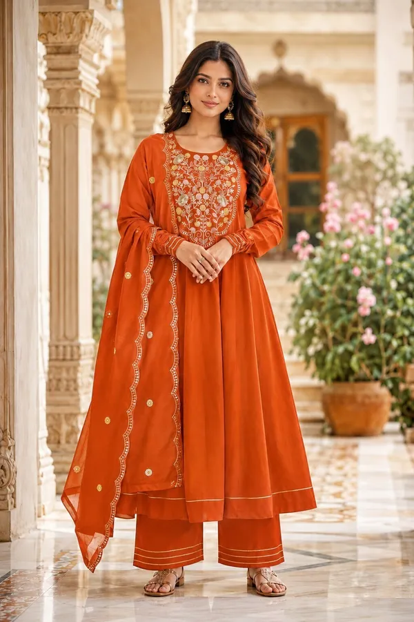 Sherri_Hill-Kurta_Set-ORANGE