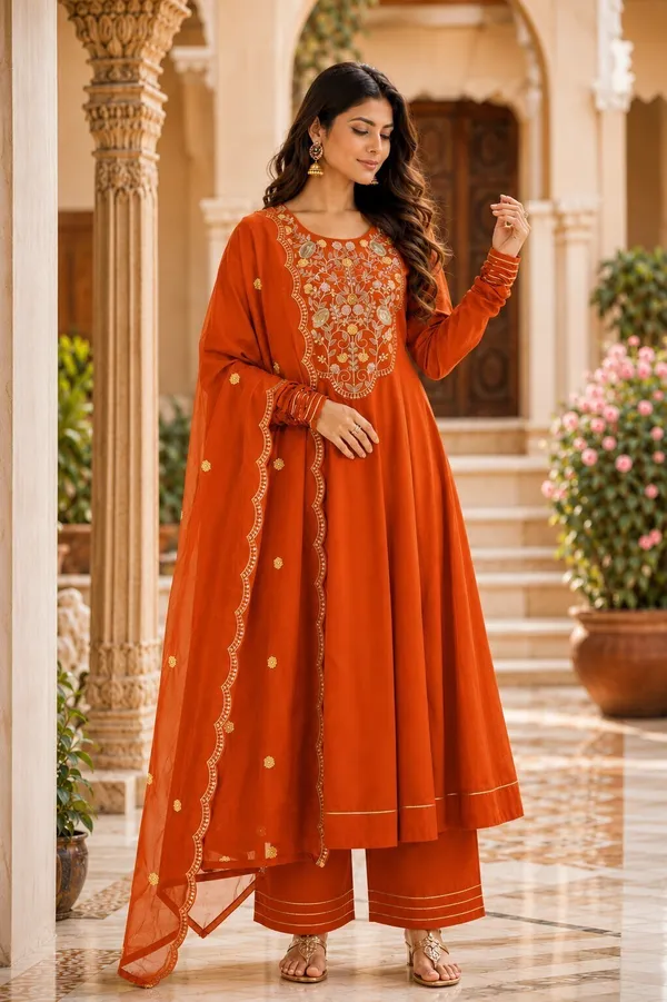 Sherri_Hill-Kurta_Set-ORANGE