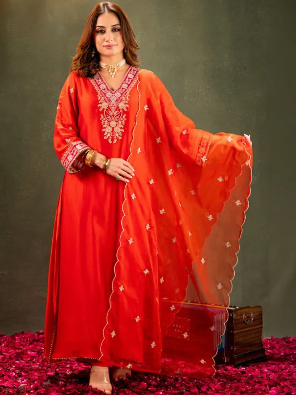 Sherri_Hill-Kurta_Set-ORANGE