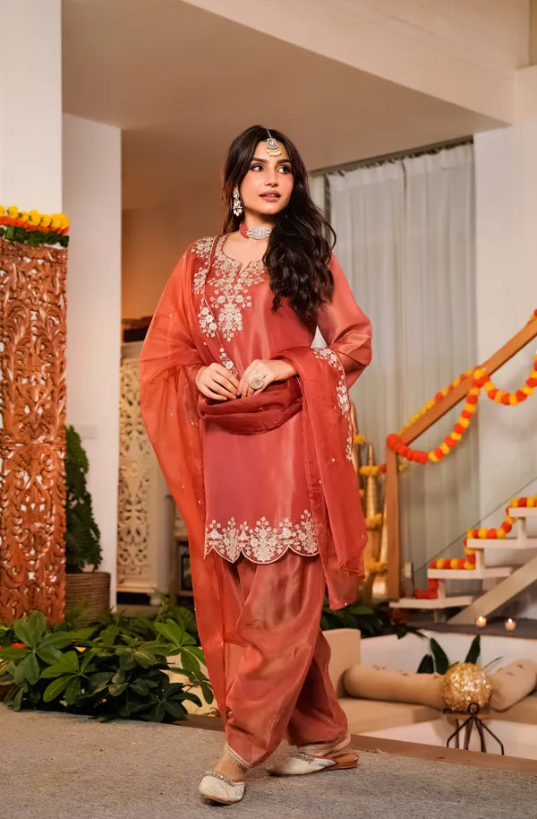 Sherri_Hill-Kurta_Set-ORANGE