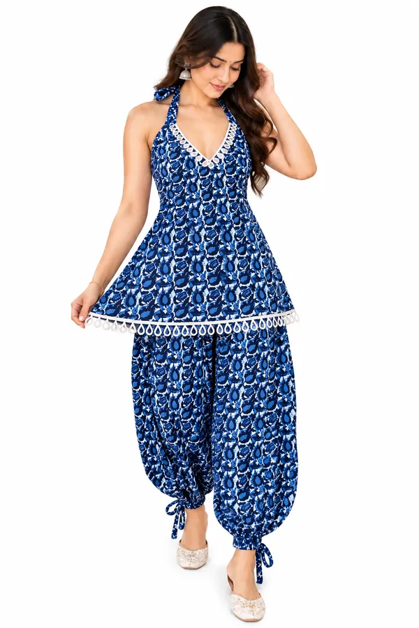 Blue_Cotton_Halter_Neck_Printed_Co-Ord_Set_For_Women
