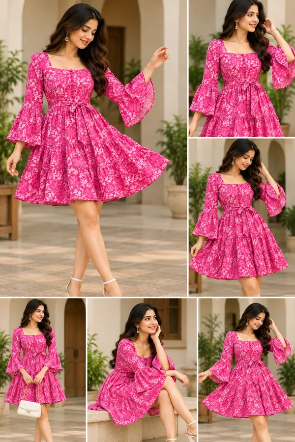 Pink_Cotton_Fit_And_Flare_Dress_For_Women