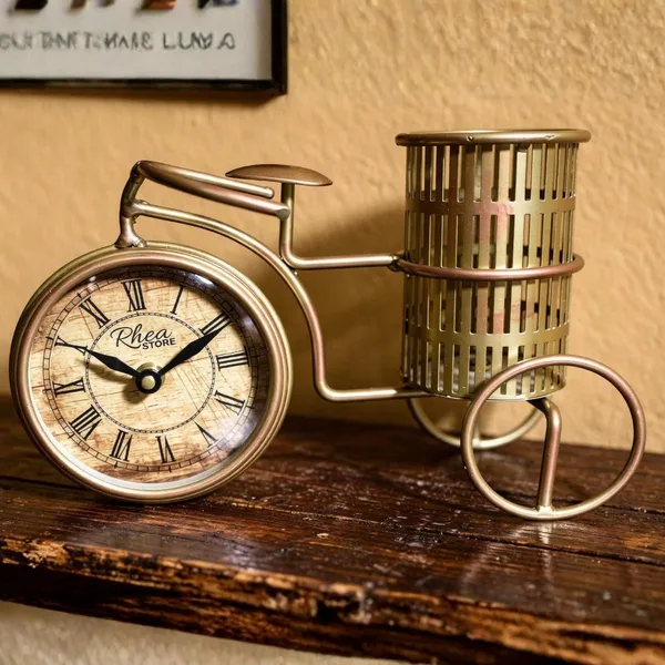 Cycle_Pen_Stand_With_Clock