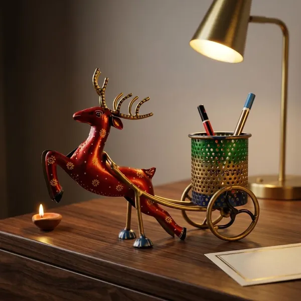 Deer_Pen_Stand_Metal_Desk_Organizer