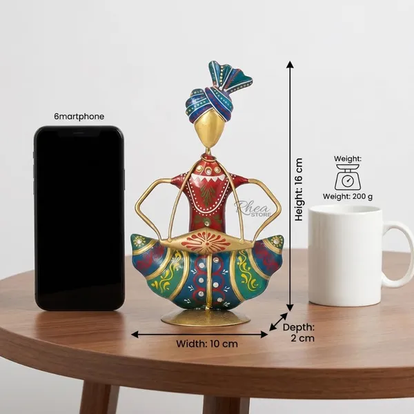 Rajasthani_Musician_Showpiece_With_Dholak