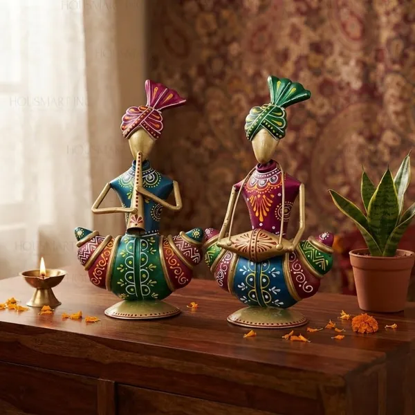 Rajasthani_Musician_Figurines_Metal_Showpiece