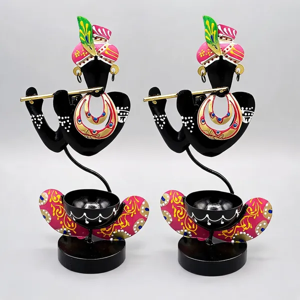 Wrought_Iron_Devotional_Krishna_Tea_Light_Candle_Holder_Stand_-_Pack_of_2