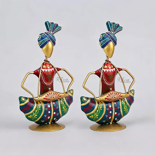 Metal_Traditional_Rajasthani_Dholak_Musician_Table_Showpiece_-_Pack_of_2