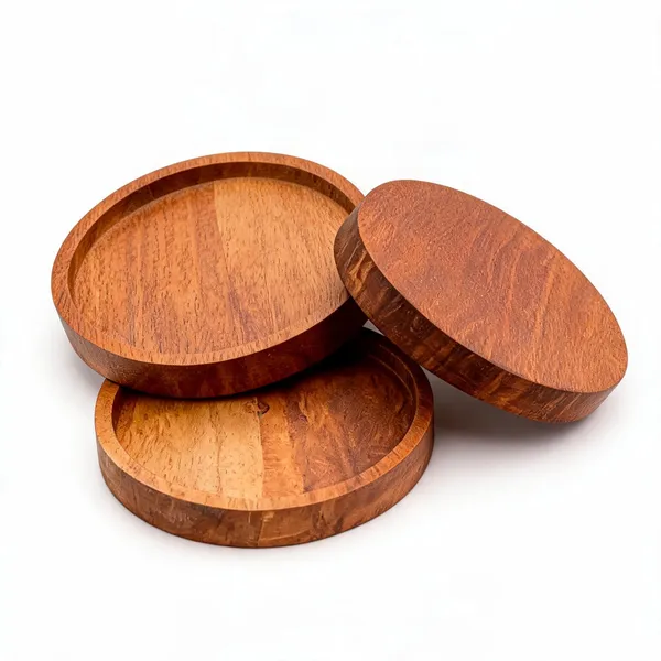 Babul_Wood_Handmade_Tea_Coasters_Set_Of_3_-_Pack_Of_12