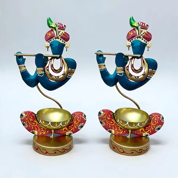 Metal_Krishna_Motif_Tea_Light_Candle_Holder_Stand_-_Pack_of_2