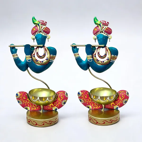 Metal_Krishna_Motif_Tea_Light_Candle_Holder_Stand_-_Pack_of_2