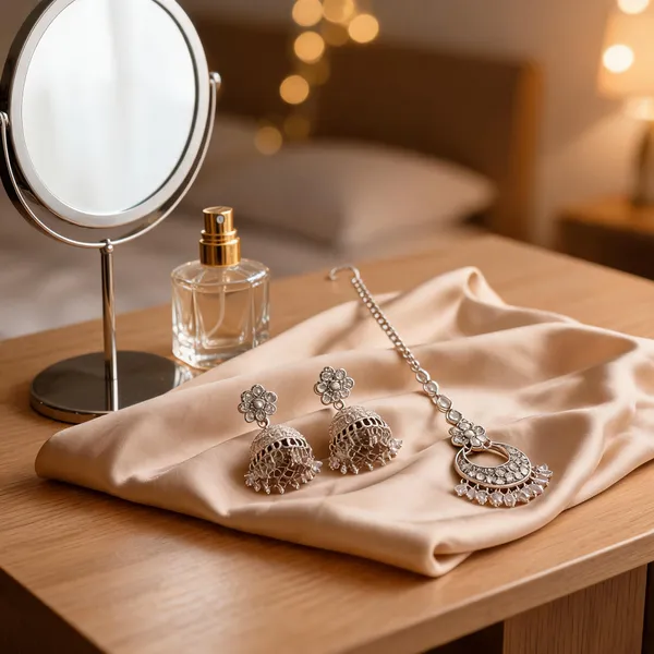 Silver_Alloy_Stone_Studded_Jhumka_And_Maang_Tikka_Set_For_Women