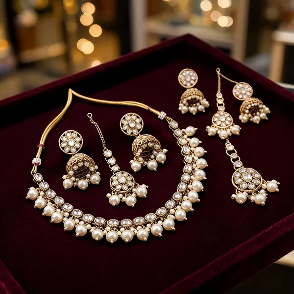 Gold_Tone_Alloy_Pearl_Stone_Statement_Necklace_Set_For_Women