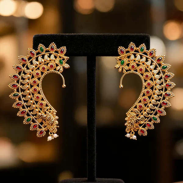 Gold_Alloy_Paisley_Stone_Studded_Stud_Earrings_For_Women_Pack_Of_2