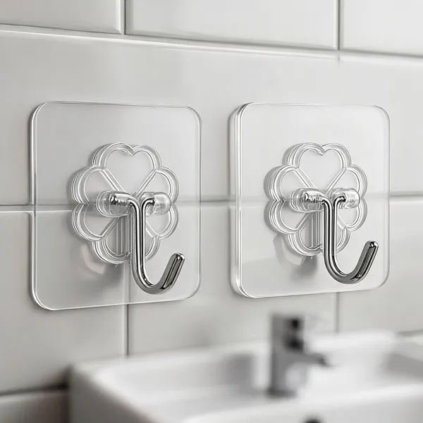 Plastic_Steel_Transparent_Floral_Adhesive_Wall_Hook_Pack_Of_20