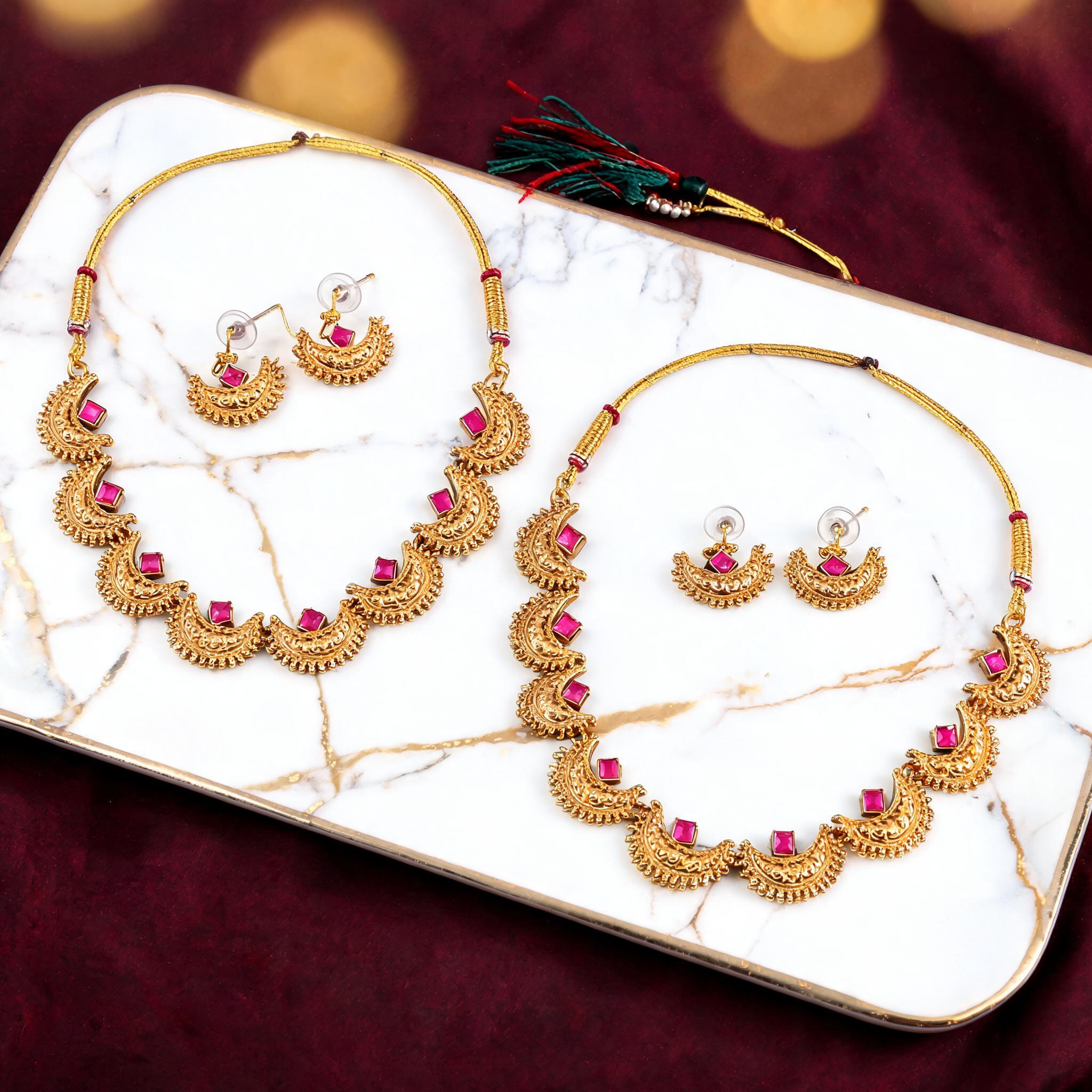 Gold_Pink_Alloy_Crescent_Motif_Necklace_Set_For_Women_Pack_Of_2