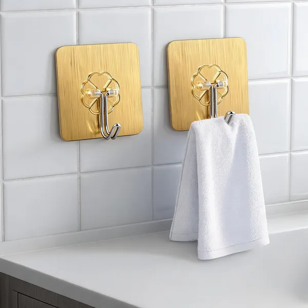 Pvc_Steel_Decorative_Floral_Adhesive_Wall_Hook_Pack_Of_2