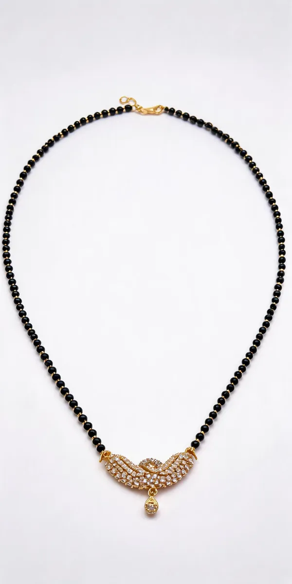 Black_Beaded_Gold_Tone_Mangalsutra_Necklace_For_Women