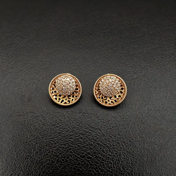 Gold-Tone_Textured_Round_Stud_Earrings_for_Women