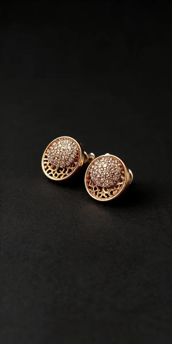 Gold-Tone_Textured_Round_Stud_Earrings_for_Women