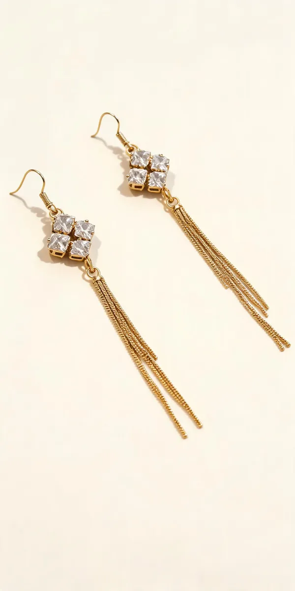 Gold_Tone_Crystal_Cluster_Chain_Drop_Earrings