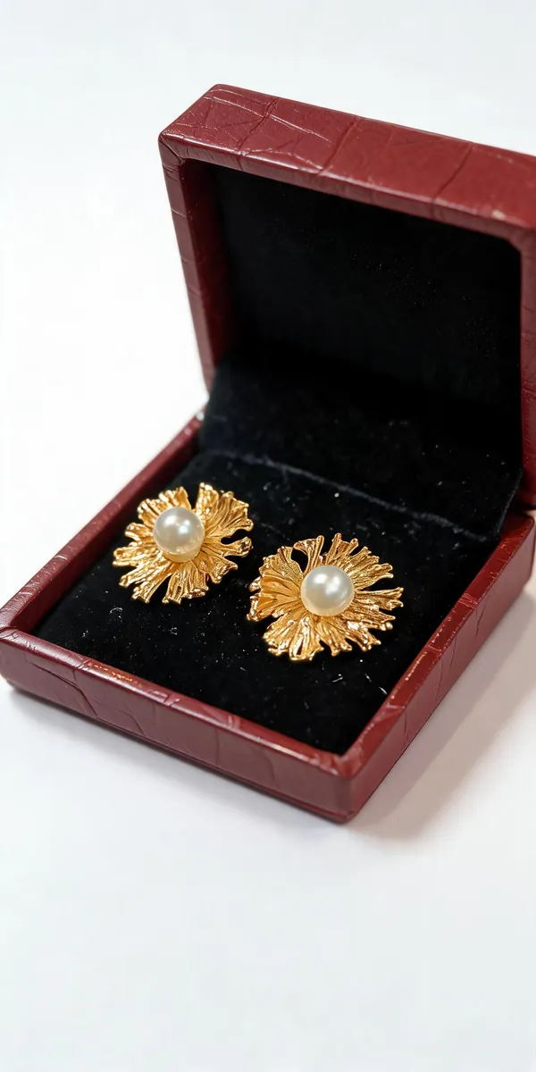 Gold_Tone_Floral_Pearl_Stud_Earrings_for_Women