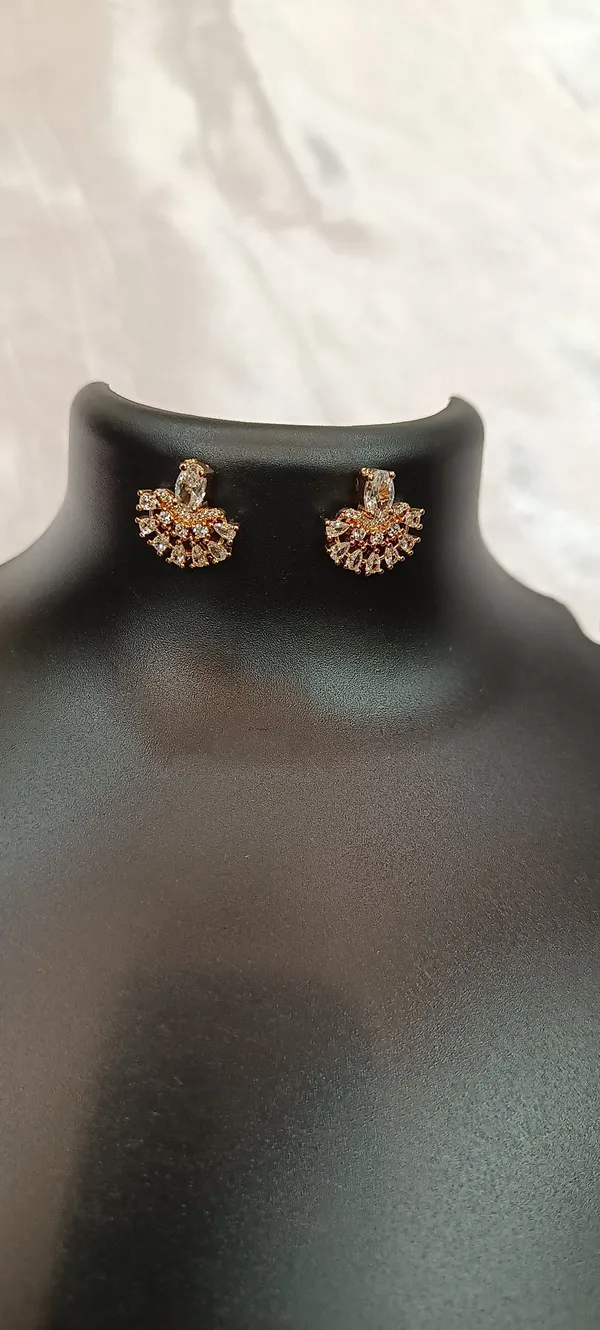 Gold_Tone_Floral_Crystal_Stud_Earrings_For_Women