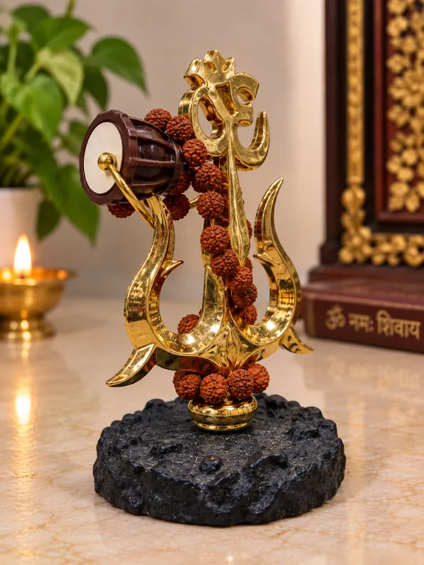 Metal_Religious_Om_Rudraksha_Decorative_Idol