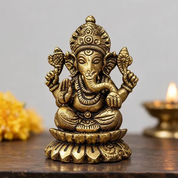 Brass_And_Gold_Brass_Metal,_Painted_Or_Polished_Finish_Religious_Idol_For_Home_Temple,_Pooja_And_Spiritual_Decor