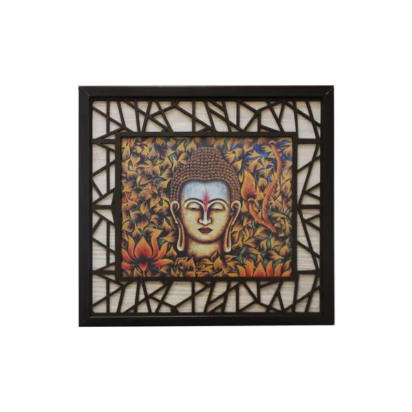 Canvas_Mdf_Wood_Spiritual_Buddha_Framed_Wall_Painting