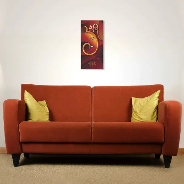 Mdf_Brown_Ganesh_Devotional_Wall_Sticker