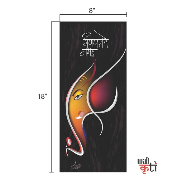 Mdf_Black_Ganesh_Wall_Sticker