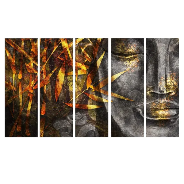 Wood_Multicolour_Buddha_Wall_Painting_Set_Of_5