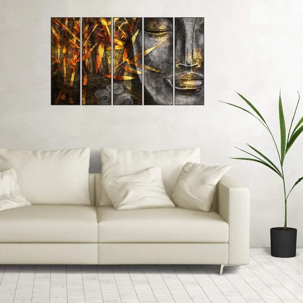 Wood_Black_Collage_Wall_Art_Painting_106X60Cm