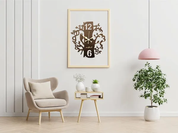 Mdf_Wood_Rustic_Bird_Silhouette_Black_Wall_Clock