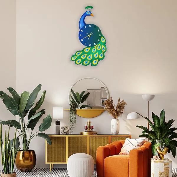 Vinyl_Peacock_Multicolor_Wall_Clock
