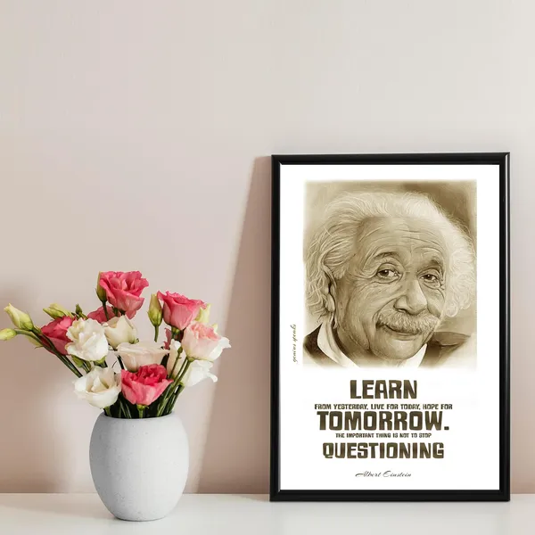 Wood_Einstein_Motivational_Quote_Framed_Wall_Art_Painting