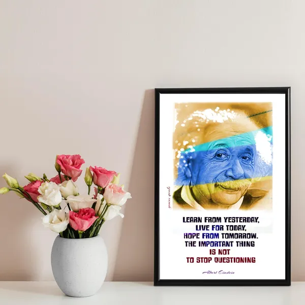 Wood_Einstein_Motivational_Quote_Framed_Wall_Art_Painting